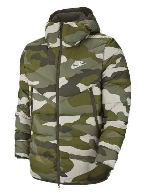 Nike camouflage-print hooded puffer jacket Green BV4763
