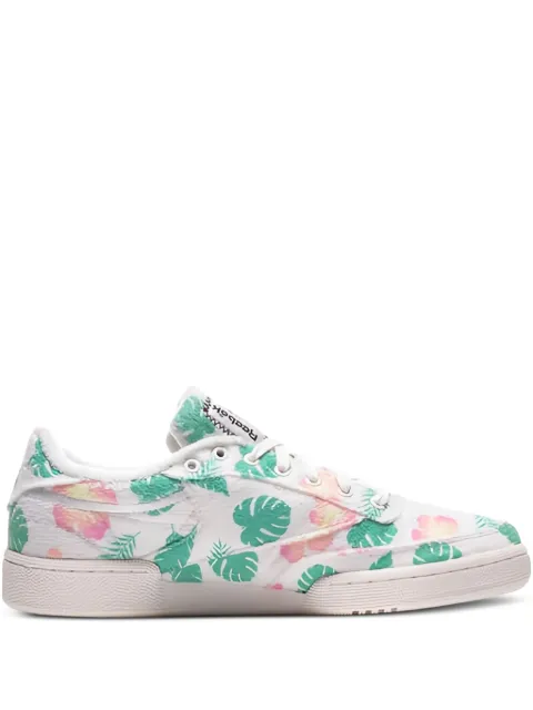 Reebok Club C 85 floral-print trainers White FW1266