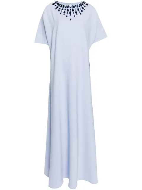 JEAN-LOUIS SABAJI crystal-embellished crepe maxi dress Blue 60092