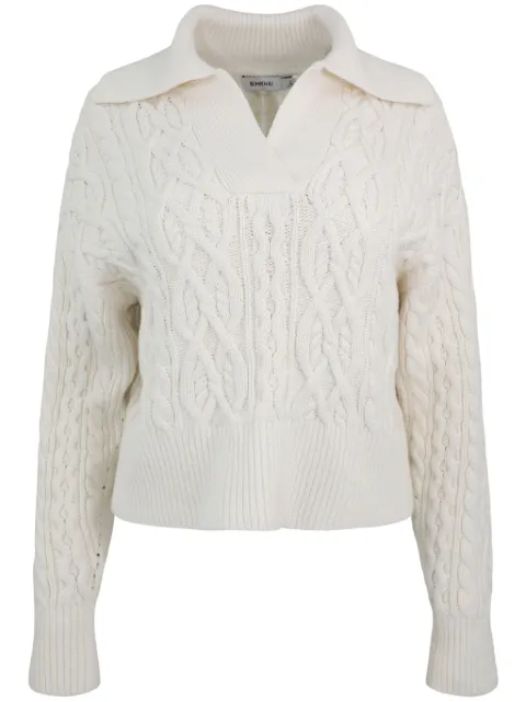 SIMKHAI Kate cable-knit polo jumper Neutrals 1242050K
