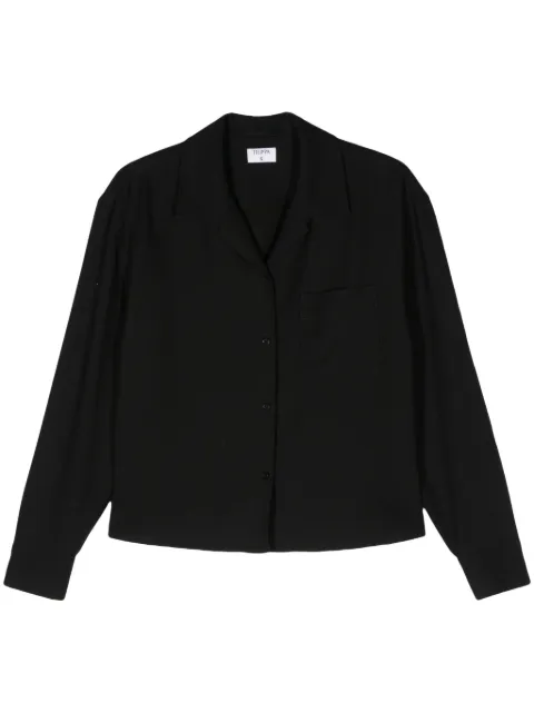 Filippa K crepe cropped lyocell shirt Black 30515