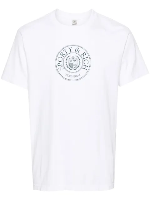 Sporty & Rich Connecticut Crest cotton T-shirt White TSAW2365WH