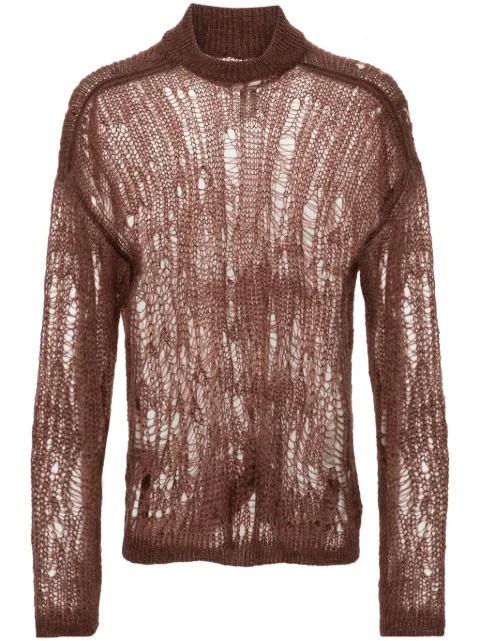 Rick Owens Tommy Lupetto open-knit jumper Brown RU01D3600KNETMH