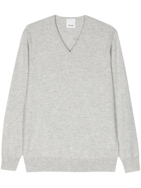 Allude V-neck cashmere jumper Grey 30020