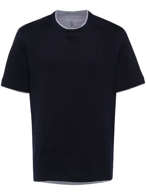 Brunello Cucinelli layered-effect T-shirt Blue M0B137427CD325