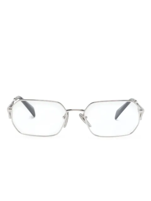Prada Eyewear triangle-logo rectangle-frame glasses Silver PRA53V