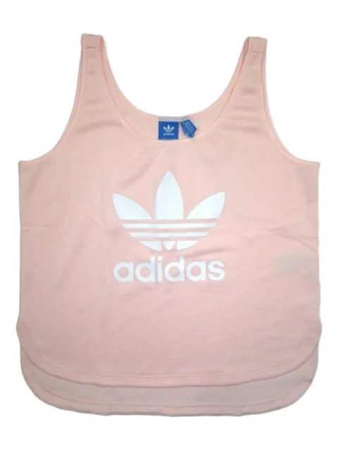 adidas logo-detail curved hem tank top Pink BP9379