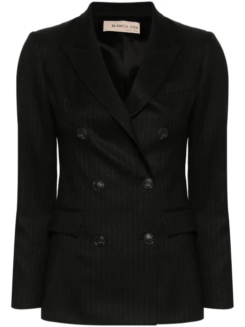 Blanca Vita Godezia pinstripe blazer Black GODEZIA3404