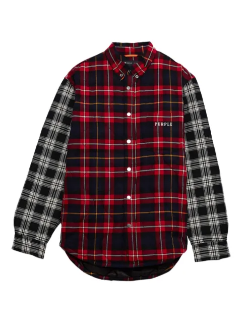 Purple Brand quilted plaid shirt jacket Red P313QPRE122