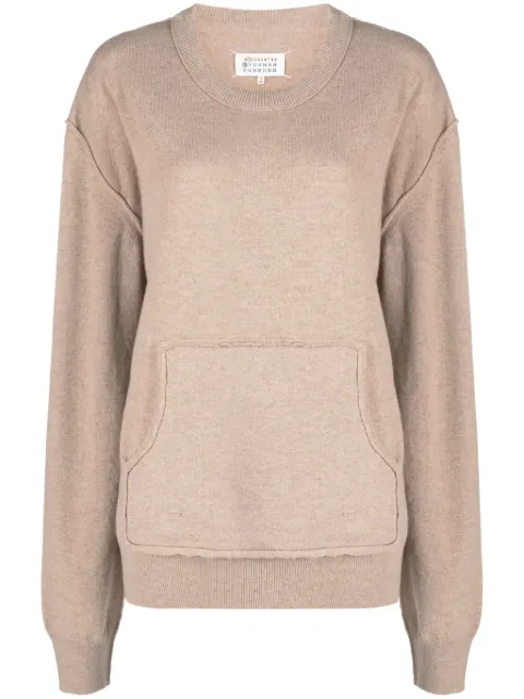 Maison Margiela crew-neck wool-blend jumper Brown S51HL0011S18395