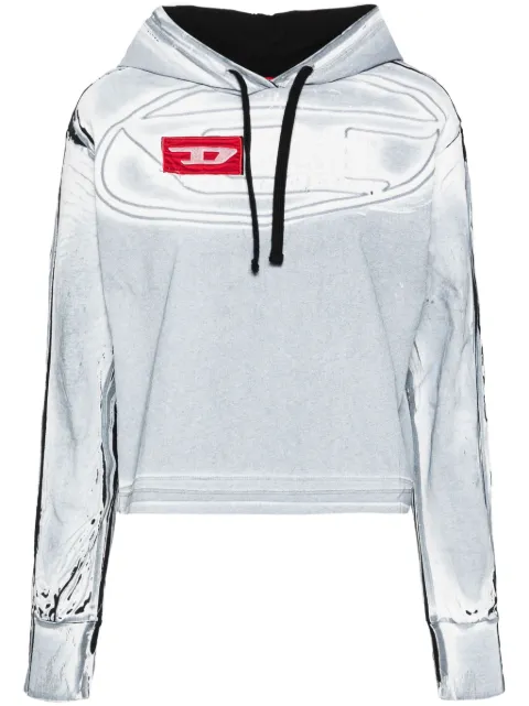 Diesel creased-paint cotton hoodie White A132460QHAZ