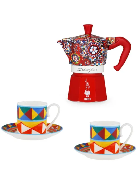 Dolce & Gabbana x Bialetti Moka Express coffee maker and espresso cups (set of two) White TC0S01TCA04