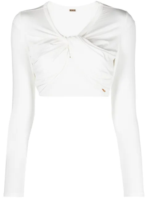 Cult Gaia Avani twisted crop top White TPLSJY