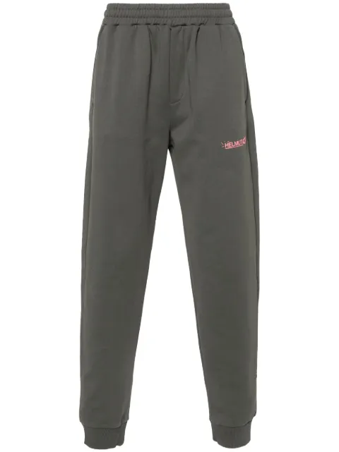 Helmut Lang logo-print cotton track pants Grey N09HM210