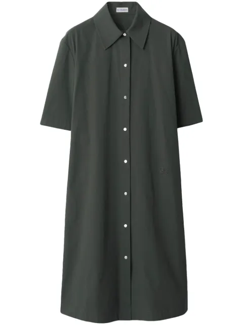 Burberry straight-point collar cotton-blend dress Green 8083552