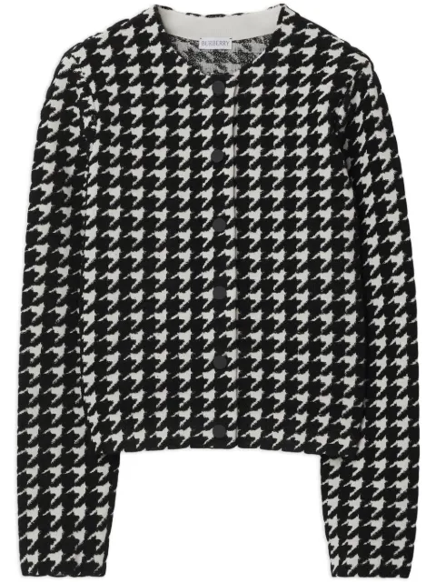 Burberry houndstooth-pattern crew-neck jumper Black 8080859