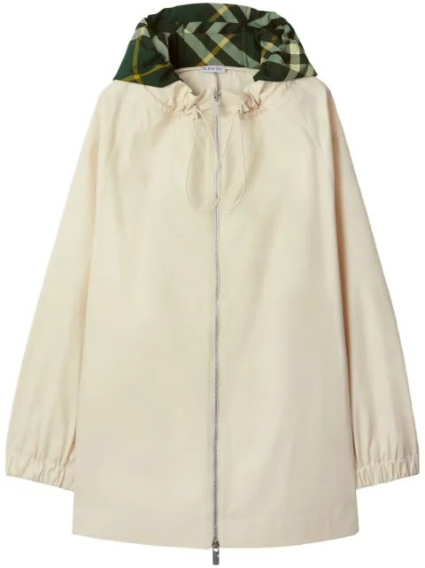 Burberry checkered hood cotton parka White 8083829