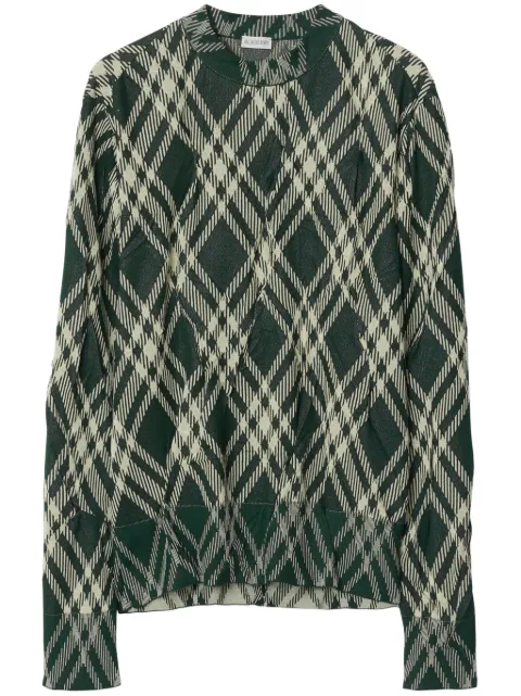 Burberry plaid-check crinkled-effect jumper Green 8083463
