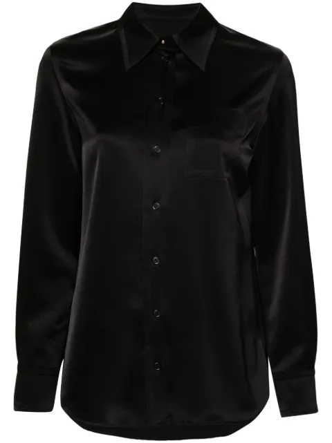 Lanvin long sleeve satin shirt Black RWSI0009