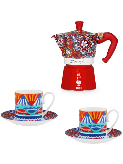 Dolce & Gabbana x Bialetti Moka Express coffee maker and espresso cups (set of two) Red TC0S01TCA04
