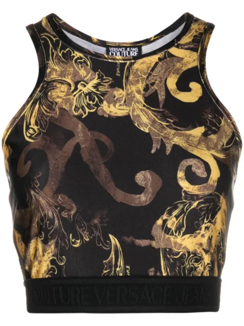 Versace Jeans Couture baroque-print tank top Black 76HAM227JS292