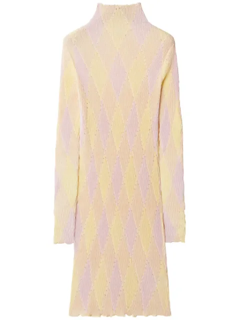 Burberry argyle ribbed-knit dress Pink 8081058