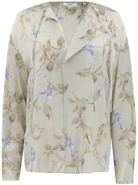 Vince Bellflower silk blouse Green V012012941