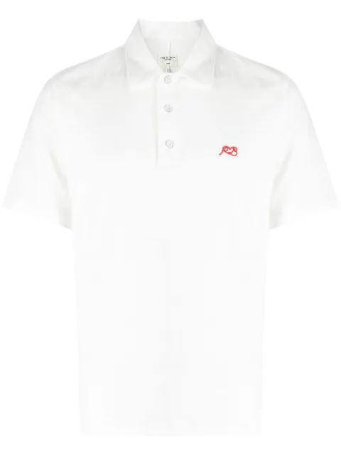 rag & bone logo-embroidered polo shirt White MBC23HT035CA35