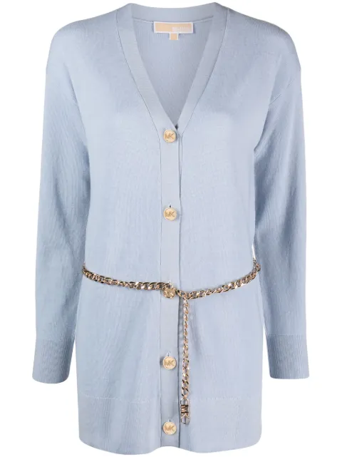 Michael Michael Kors chain-link ribbed cardigan Blue MF360O24VR