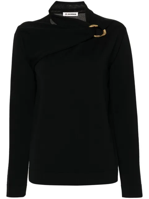 Jil Sander scarf-detailed knit top Black J01GP0115J14699