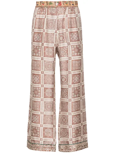 Pierre-Louis Mascia Aloe silk trousers Red ALOESPT12150