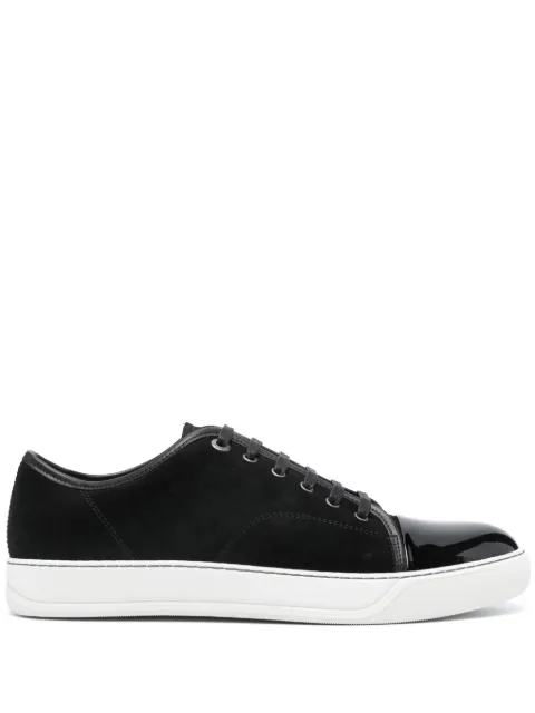 Lanvin DBB1 patent-toe suede sneakers Black FMSKDBB1VBALP15