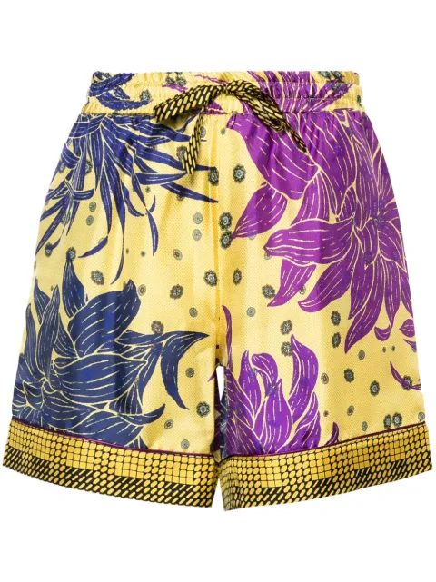 Pierre-Louis Mascia Aloe silk shorts Yellow ALOESPN12170
