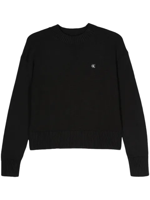 Calvin Klein logo-appliqué cotton jumper Black J20J222987