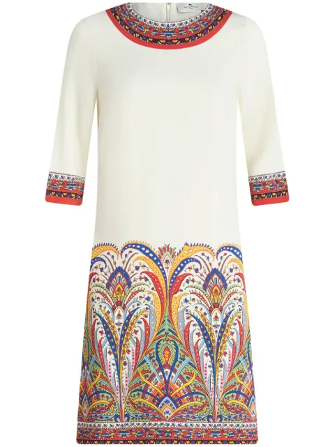 ETRO paisley-print cady dress White WRHA0070AK029