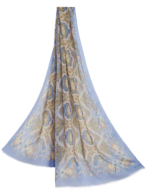 ETRO Medallion-print silk scarf Blue WATA0009AS265