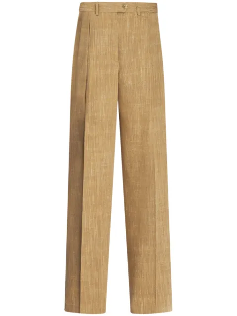 ETRO slub-effect tailored trousers Neutrals WREA000999TUDH4