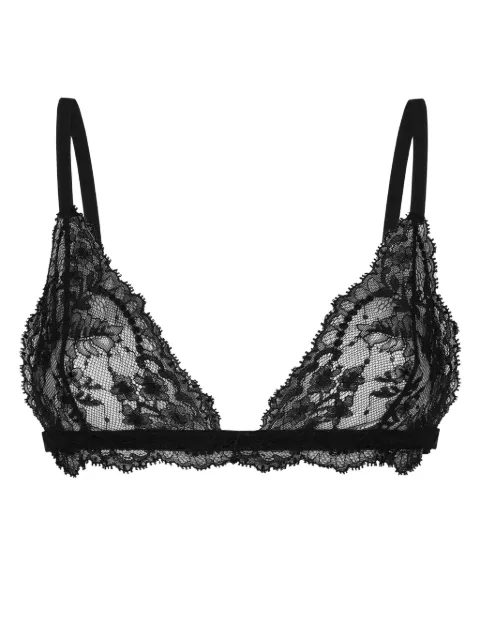 Dolce & Gabbana semi-sheer floral-lace bral Black O1B75TONO23