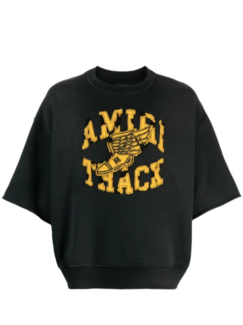 AMIRI logo-appliqué cotton sweatshirt Black AMJYCW100351