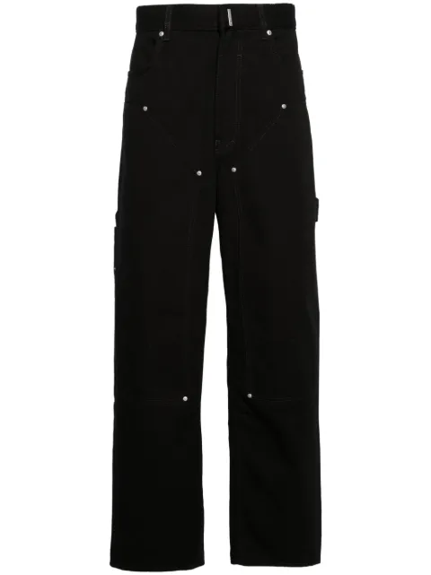 Givenchy wide-leg logo-plaque carpenter jeans Black BM51CR50KK