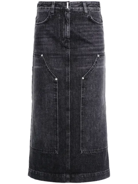 Givenchy high-rise denim midi skirt Black BW40SG5Y7E