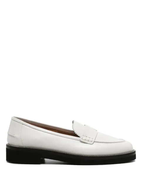 Aquazzura Aqua chain-detailed leather loafers White AQUFLAM0CFIFFF