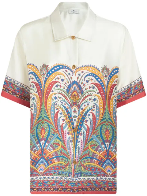 ETRO paisley-print silk-satin shirt White WRIA0009AK024