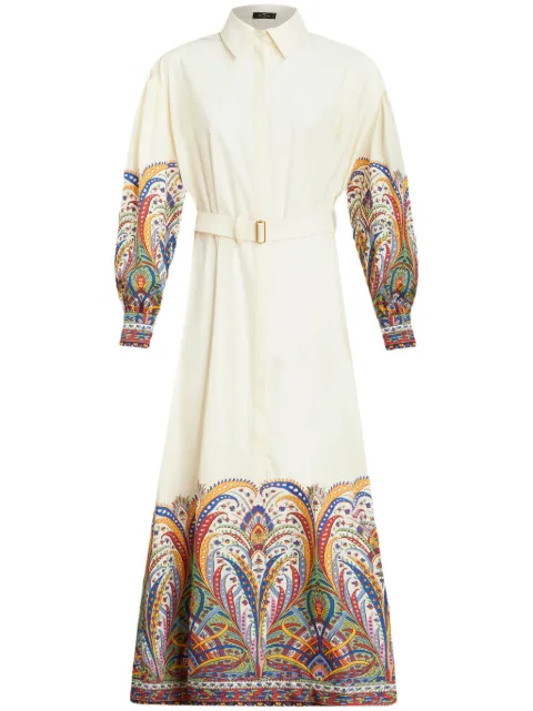 ETRO paisley-print cotton shirt dress White WRHA002799SP525