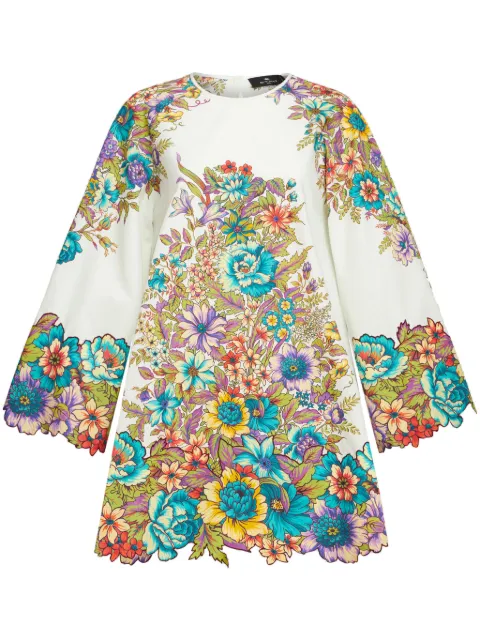 ETRO floral-print cotton minidress White WRHA000599SP526