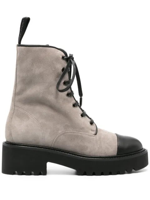 Aquazzura Desert suede lace-up boots Grey DSRFLAB0SAAFGB