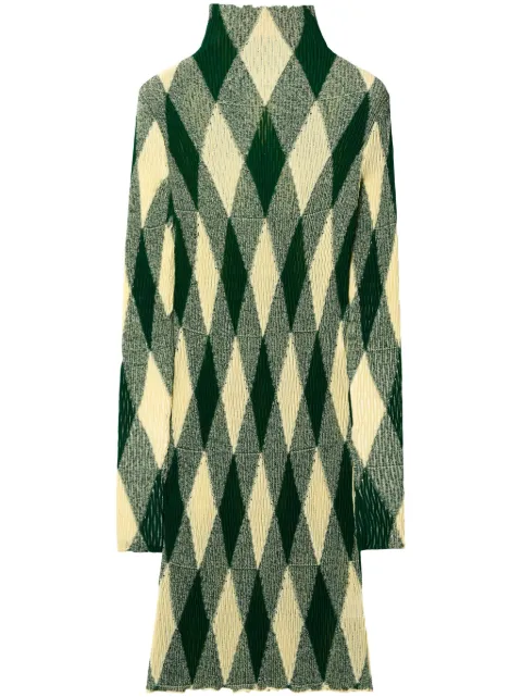 Burberry argyle ribbed-knit dress Green 8081055