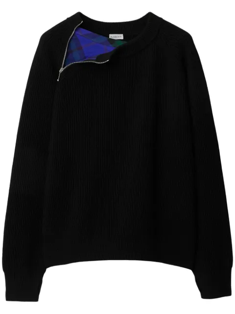 Burberry zip-detail wool jumper Black 8083175