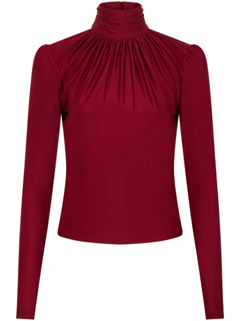 Rabanne high-neck draped top Red 24SJTO511VI0267