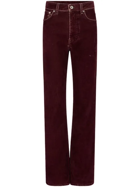 Rabanne high-waist straight-leg velvet trousers Red 24SCPA328CO0507